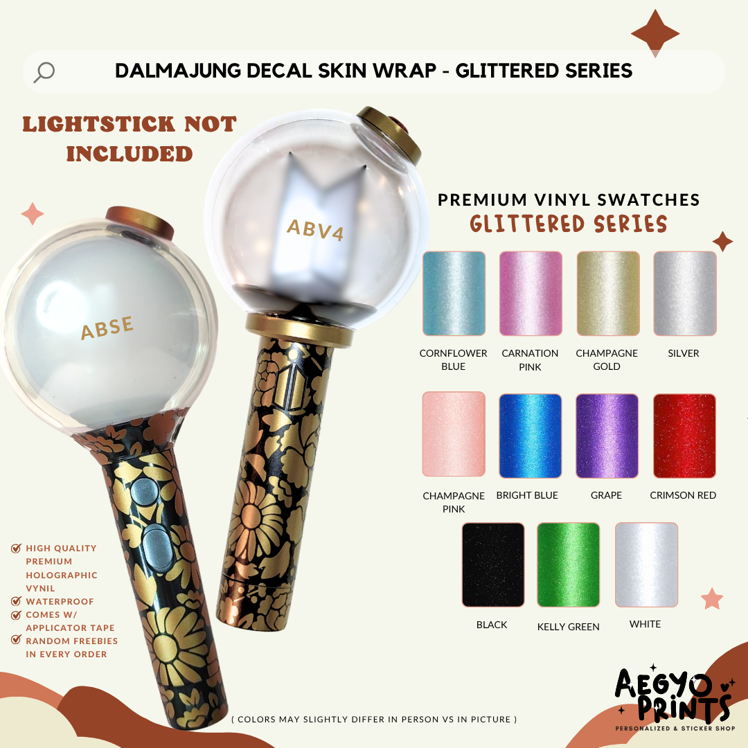 Glittered | Dalmajung Decal Army Bomb Skin Wrap for ABSE & ABV4 Suga DDay Mic Inspired