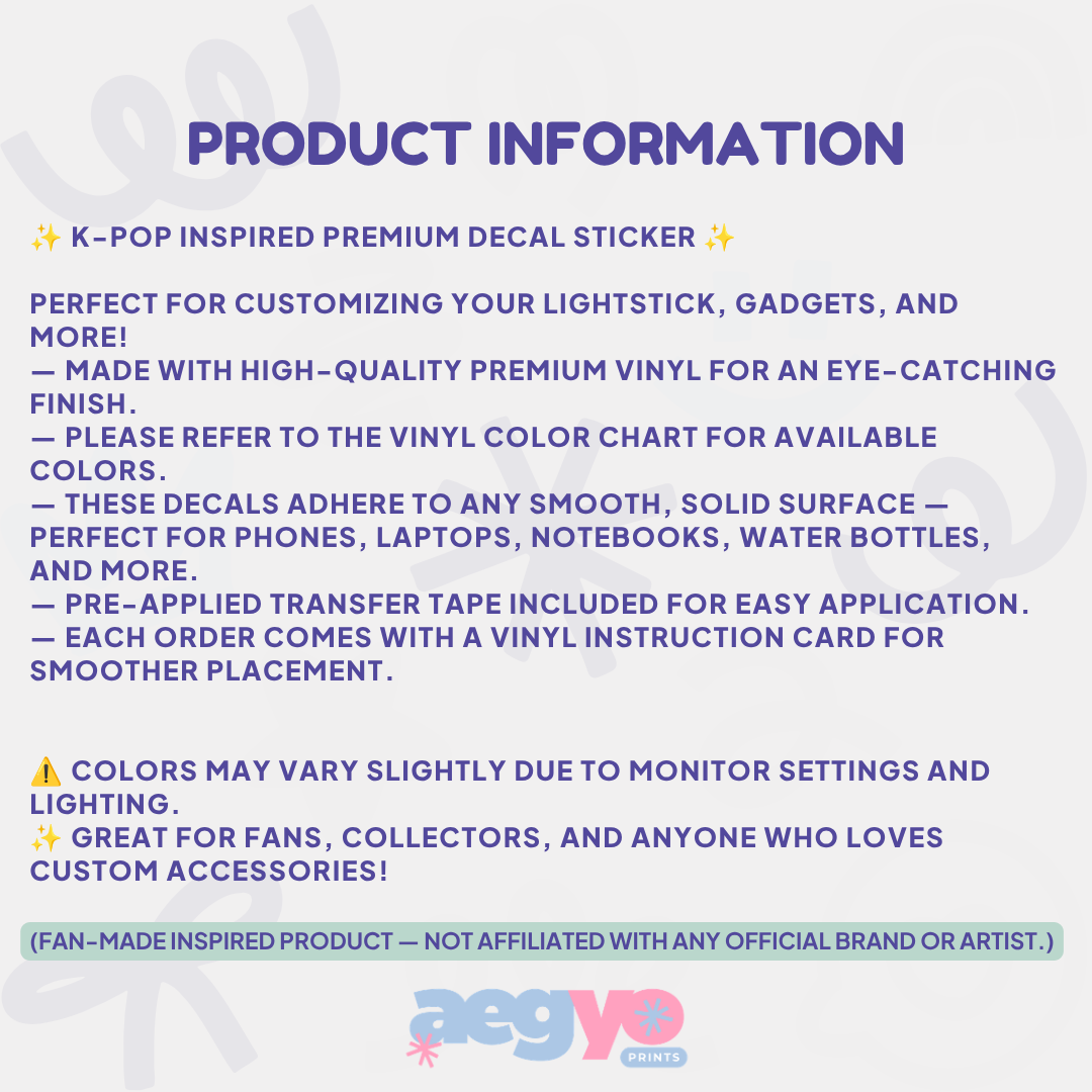 BTS BABY CHARACTER FACE ARMY BOMB DECAL STICKER