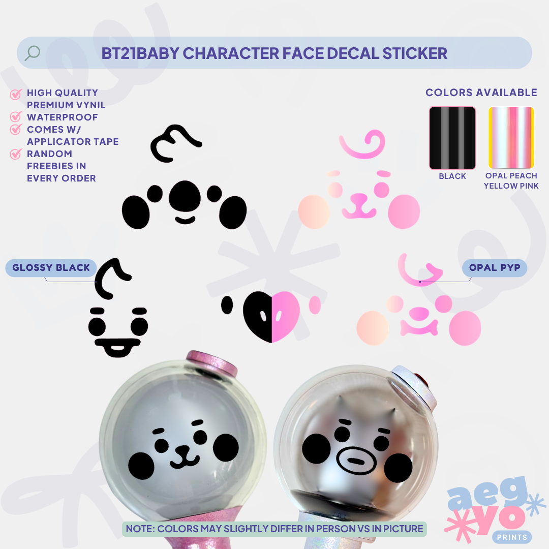 BTS BABY CHARACTER FACE ARMY BOMB DECAL STICKER