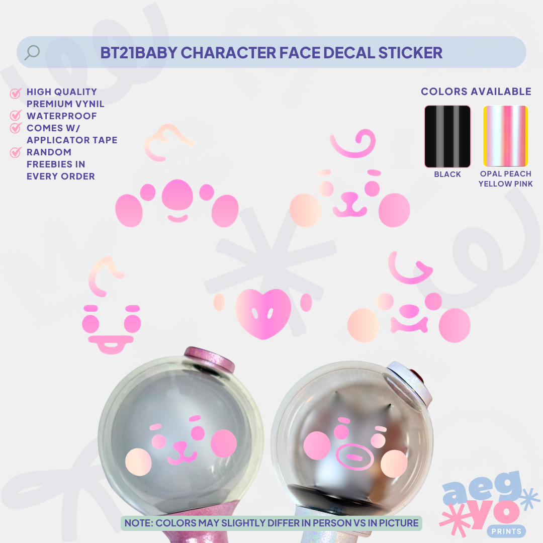 BTS BABY CHARACTER FACE ARMY BOMB DECAL STICKER