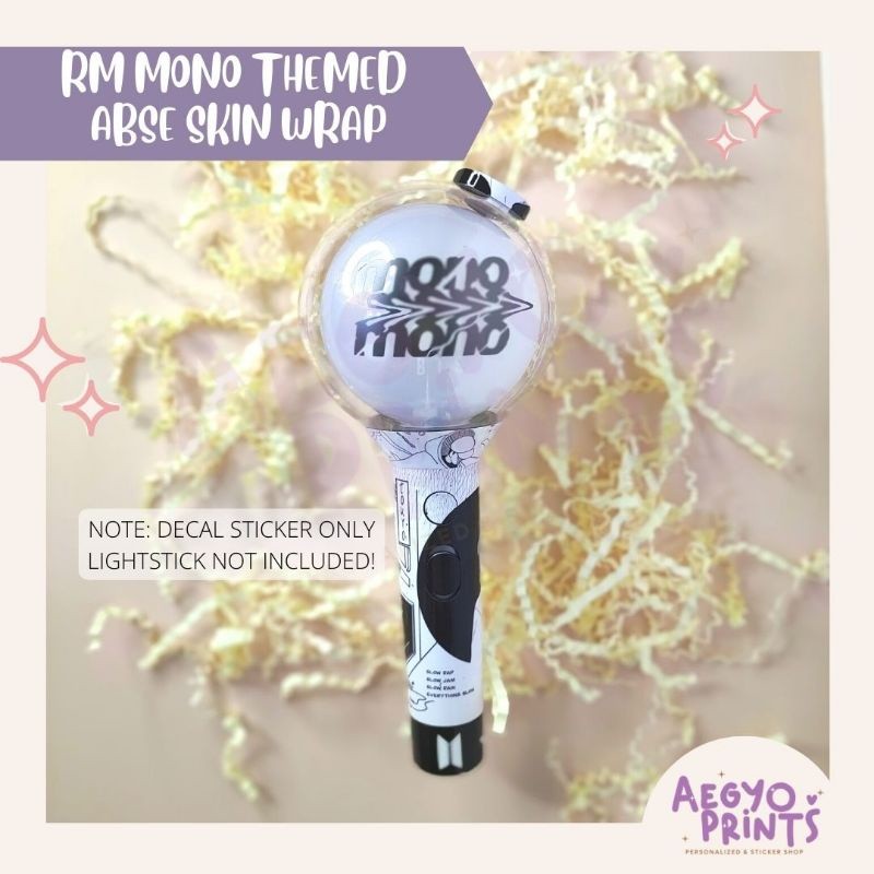 ABSE - RM MONO THEMED Army Bomb Skin Wrap by Aegyoprints