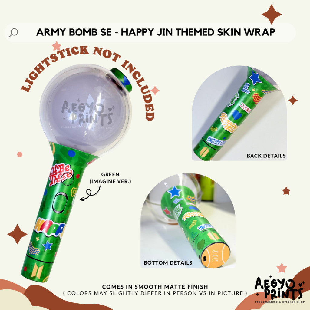 ABSE - Happy Jin Tracklist Fan-made Army Bomb Skin Wrap by Aegyoprints