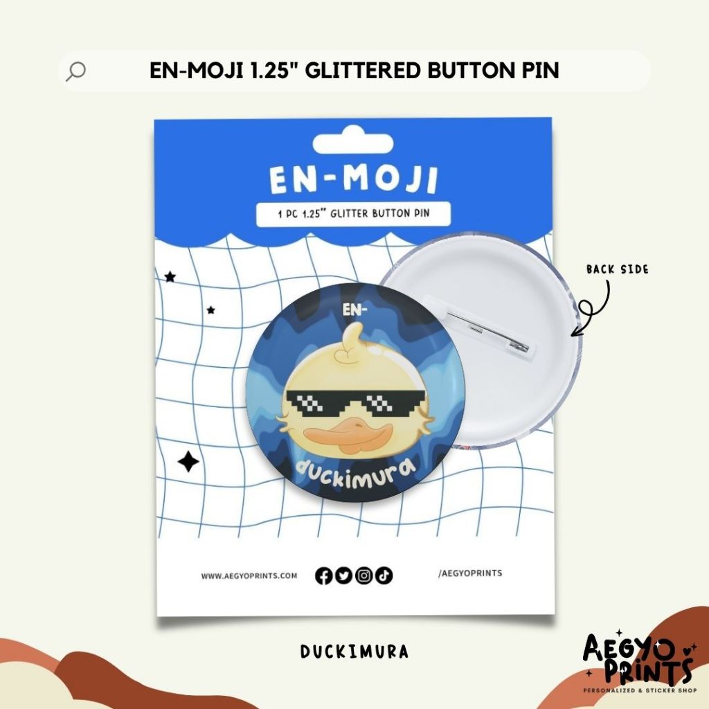 EN-MOJI | Enhypen Fan-made Glitter Button Pins by Aegyoprints