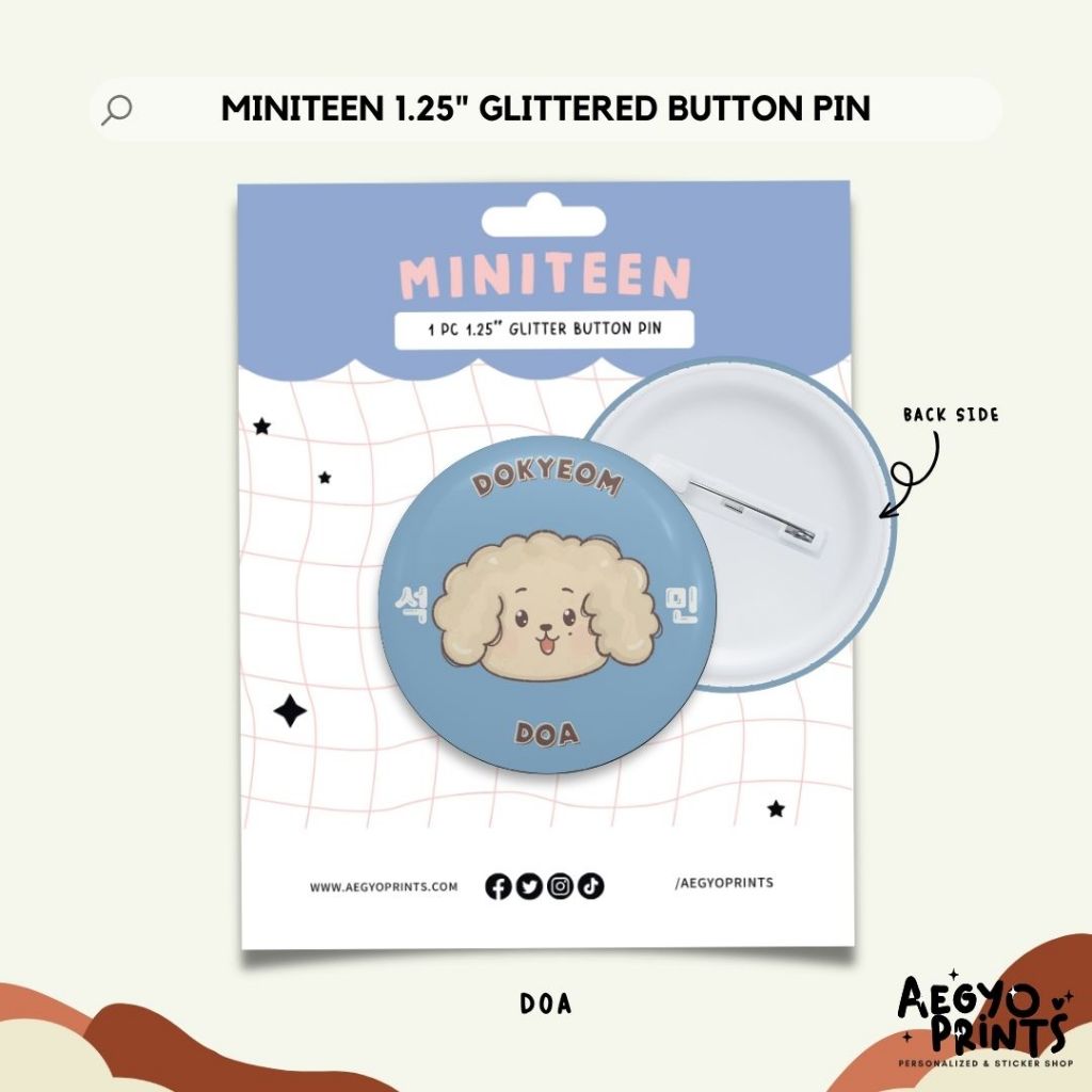 MINITEEN | Seventeen Fan-made Glitter Button Pins by Aegyoprints