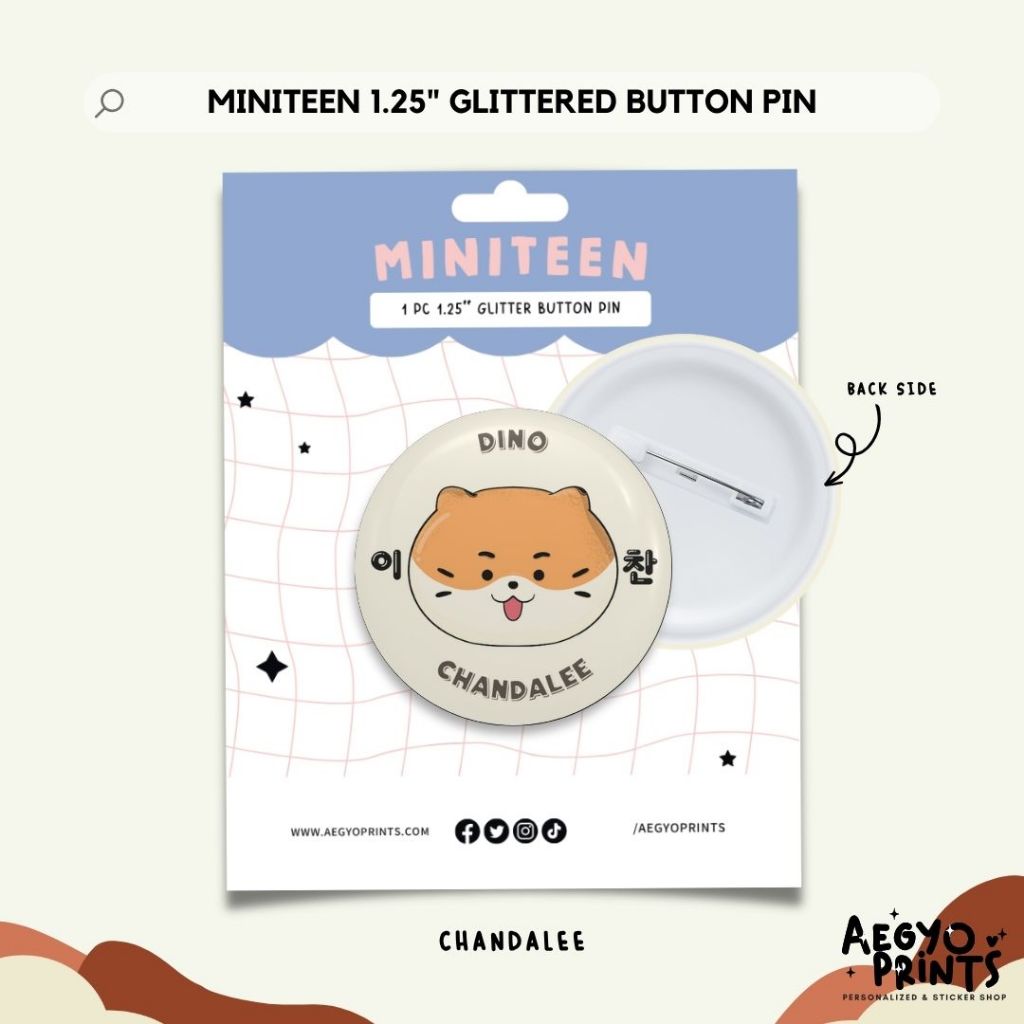 MINITEEN | Seventeen Fan-made Glitter Button Pins by Aegyoprints
