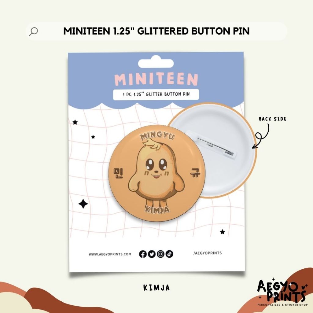 MINITEEN | Seventeen Fan-made Glitter Button Pins by Aegyoprints