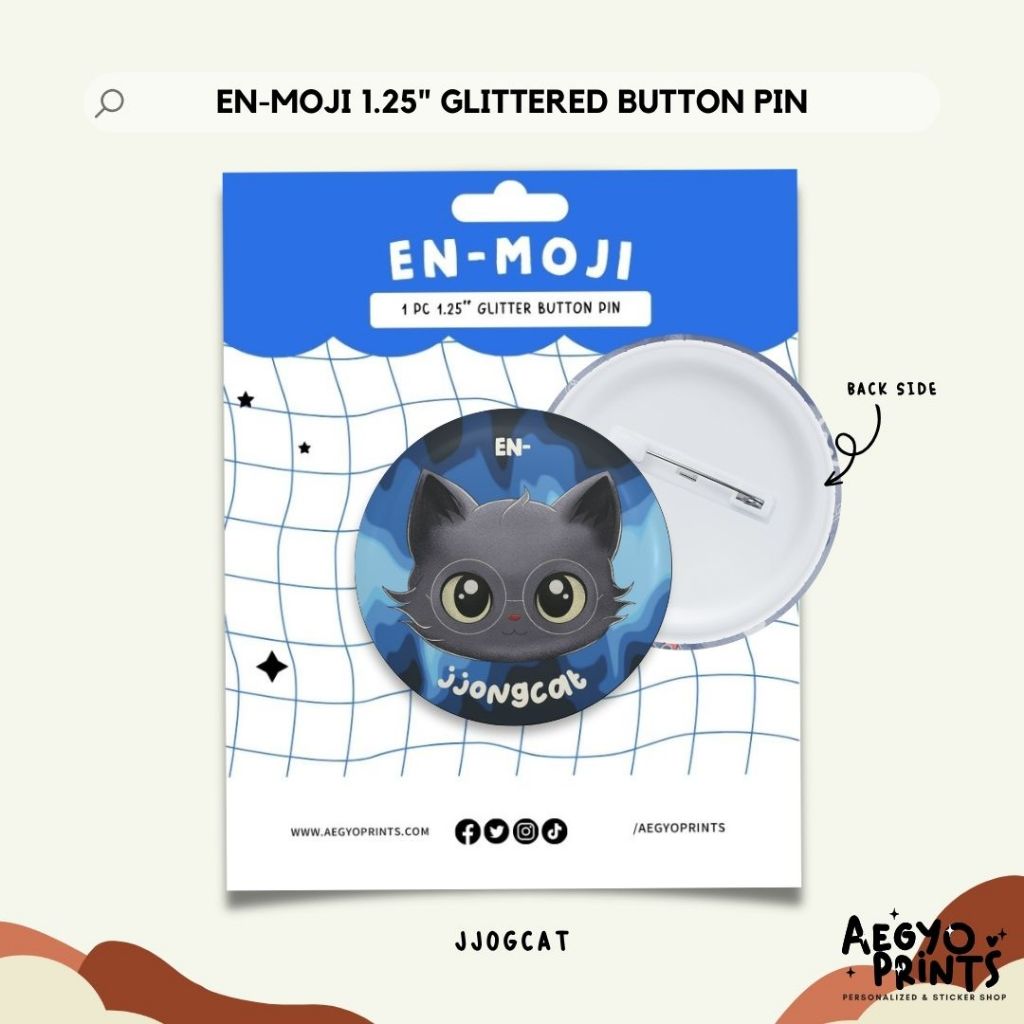 EN-MOJI | Enhypen Fan-made Glitter Button Pins by Aegyoprints