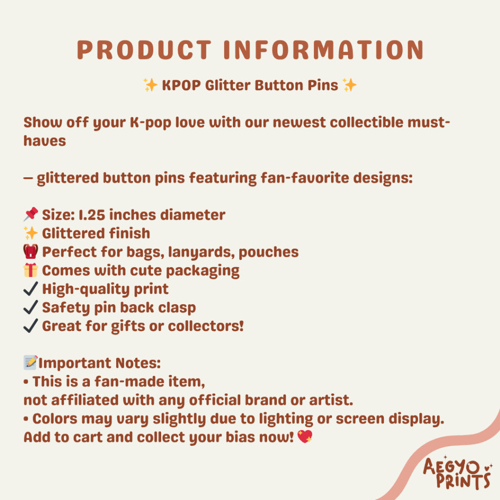 MINITEEN | Seventeen Fan-made Glitter Button Pins by Aegyoprints