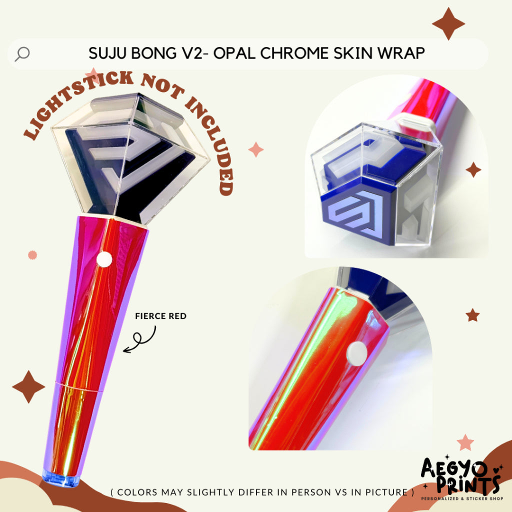 SUJU BONG V2 - OPAL CHROME SKIN WRAP FOR SUPER JUNIOR LIGHTSTICK FAN-MADE stickers | Aegyoprints