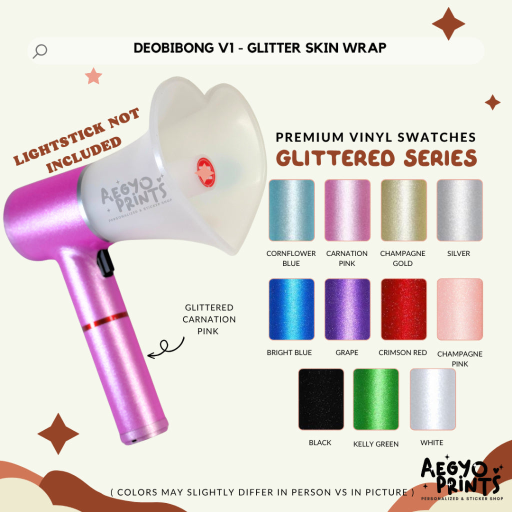 DEOBIBONG V1 - GLITTERED SKIN WRAP FOR THE BOYZ LIGHTSTICK | Aegyoprints
