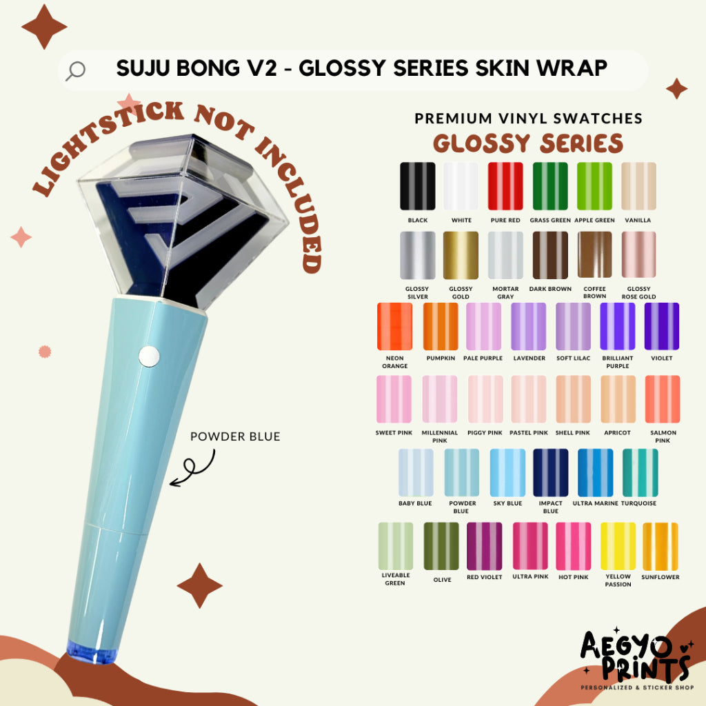 SUJU BONG V2 - GLOSSY SKIN WRAP FOR SUPER JUNIOR LIGHTSTICK FAN-MADE decal stickers | Aegyoprints