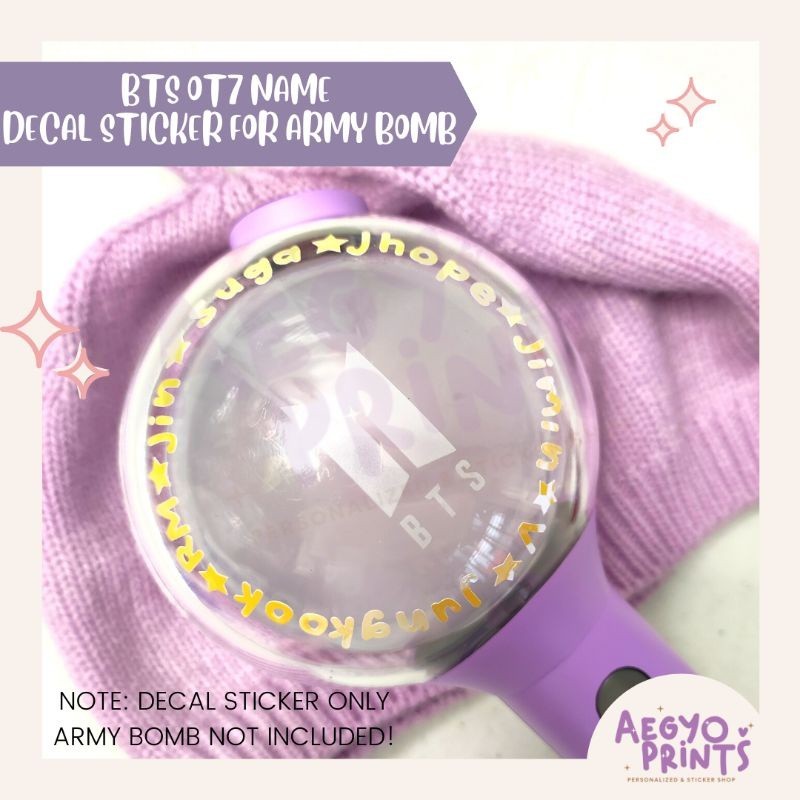 BANGTAN OT7 NAME ROUND FAN-MADE DECAL STICKER | By Aegyoprints