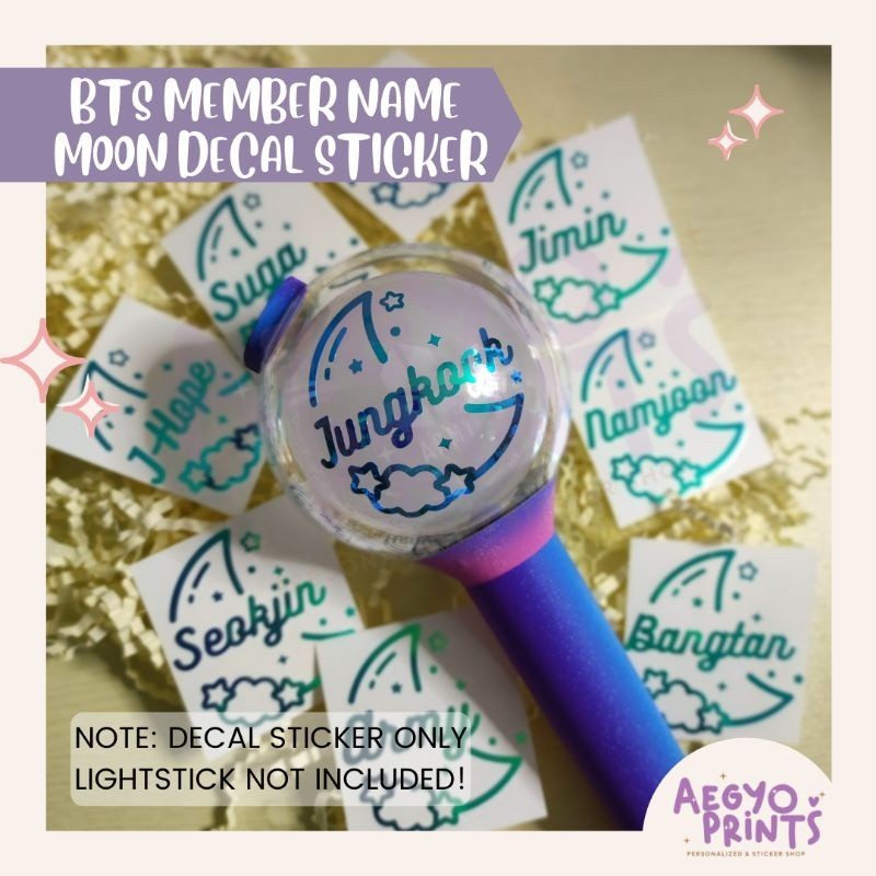 BANGTAN BIAS NAME - HOLOGRAPHIC MOON FAN-MADE DECAL STICKER| by Aegyoprints