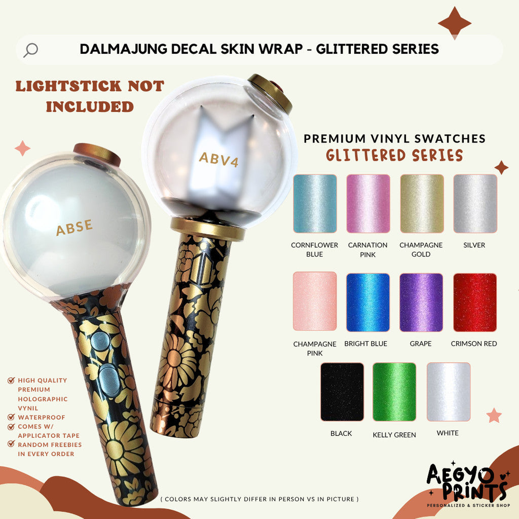 Glittered | Dalmajung Decal Army Bomb Skin Wrap for ABSE & ABV4 Suga DDay Mic Inspired