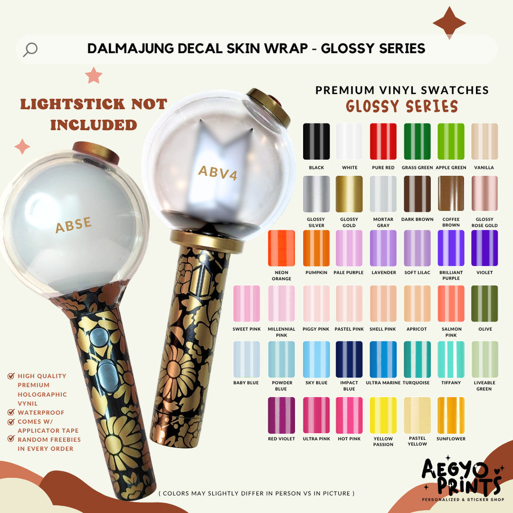 GLOSSY | Dalmajung Decal Army Bomb Skin Wrap for ABSE & ABV4 Suga DDay Mic Inspired by Aegyoprints