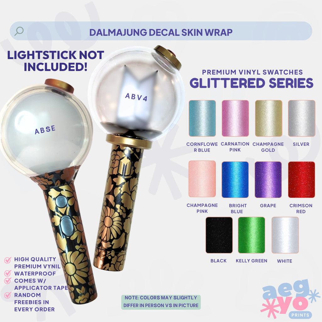 Glittered | Dalmajung Decal Army Bomb Skin Wrap for ABSE & ABV4 Suga DDay Mic Inspired