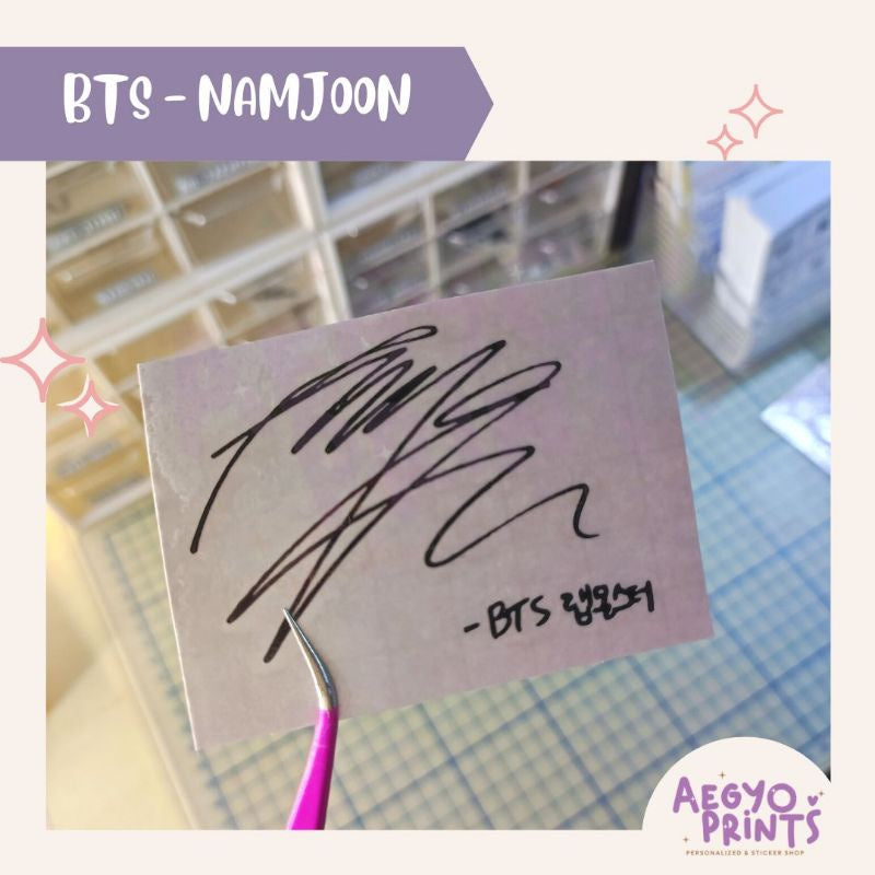 BTS MEMBER SIGNATURE DECAL STICKER by Aegyoprints