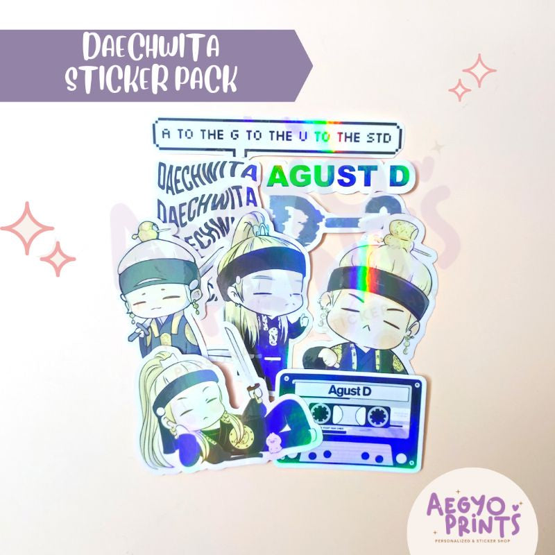 AEGYOPRINTS | DAECHWITA WATERPROOF STICKER PACK (9PCS - HOLOGRAPHIC)