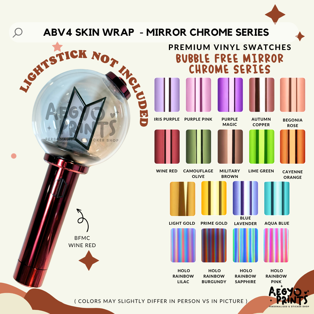 ABV4 - MIRROR CHROME SERIES FAN-MADE Army Bomb V4 Skin Wrap | Aegyoprints (sticker decals only)