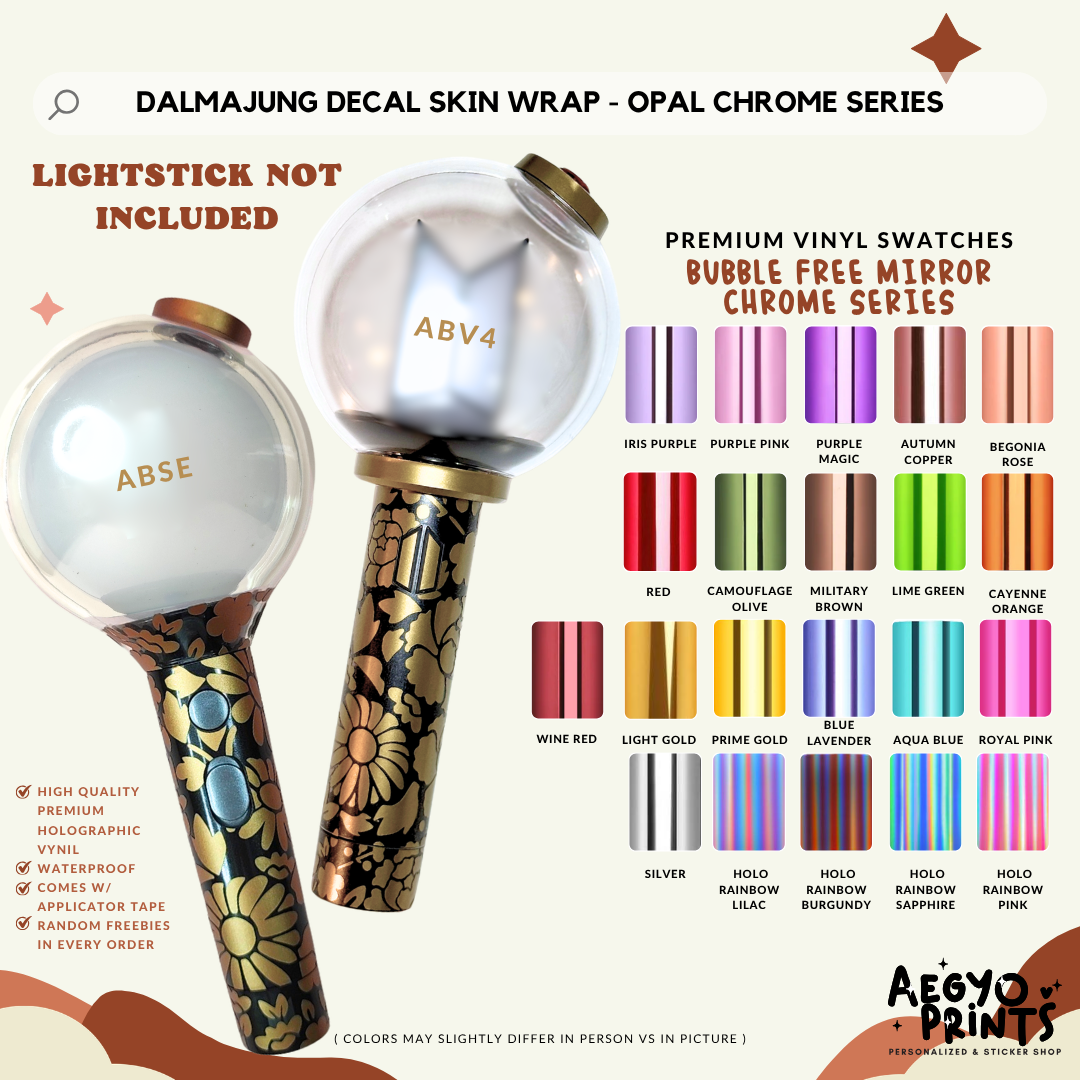 MIRROR CHROME | Dalmajung Decal Army Bomb Skin Wrap for ABSE Suga DDay Mic Inspired