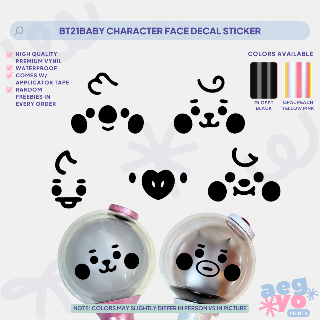 BTS BABY CHARACTER FACE ARMY BOMB DECAL STICKER