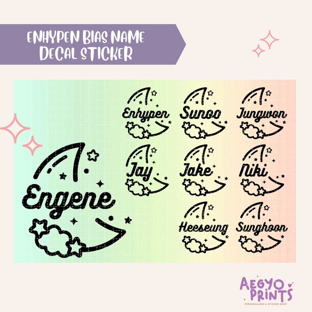 ENHYPEN BIAS NAME - MOON HOLOGRAPHIC DECAL STICKER | by Aegyoprints