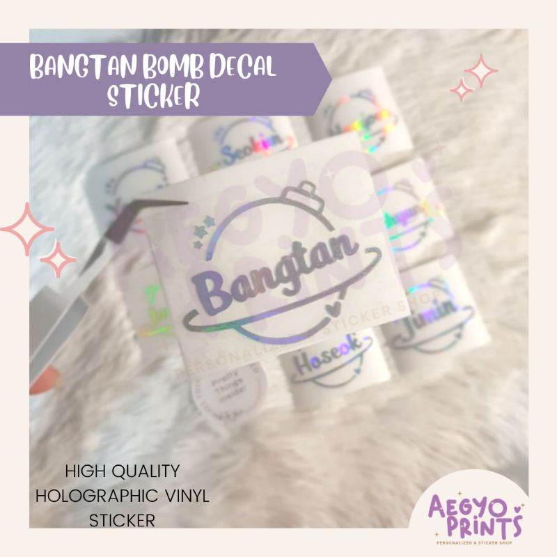 BANGTAN BOMB HOLOGRAPHIC DECALS | WATERPROOF VINYL STICKER