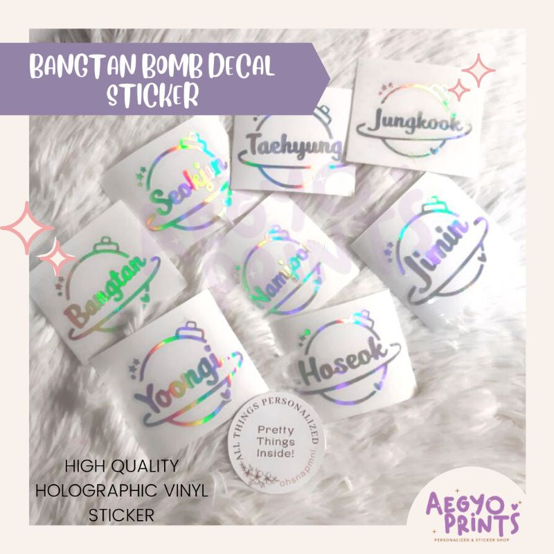 BANGTAN BOMB HOLOGRAPHIC DECALS | WATERPROOF VINYL STICKER