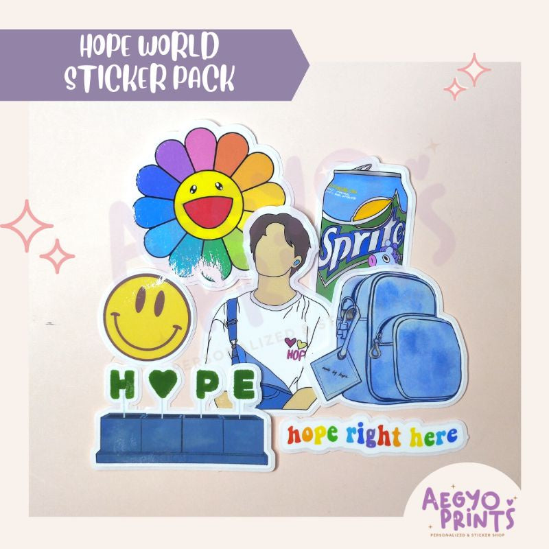 AEGYOPRINTS | JHOPE HOPE WORLD WATERPROOF STICKER PACK (7PCS/SET)