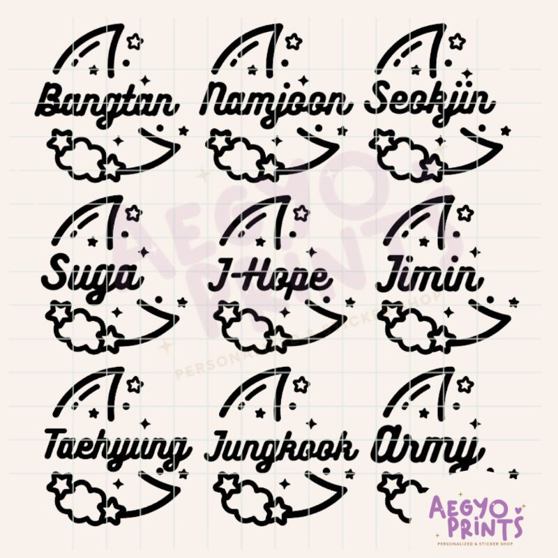 BTS BIAS NAME - MOON DECAL STICKER FOR ARMY BOMB | by Aegyoprints