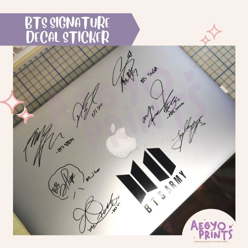 BTS MEMBER SIGNATURE DECAL STICKER by Aegyoprints