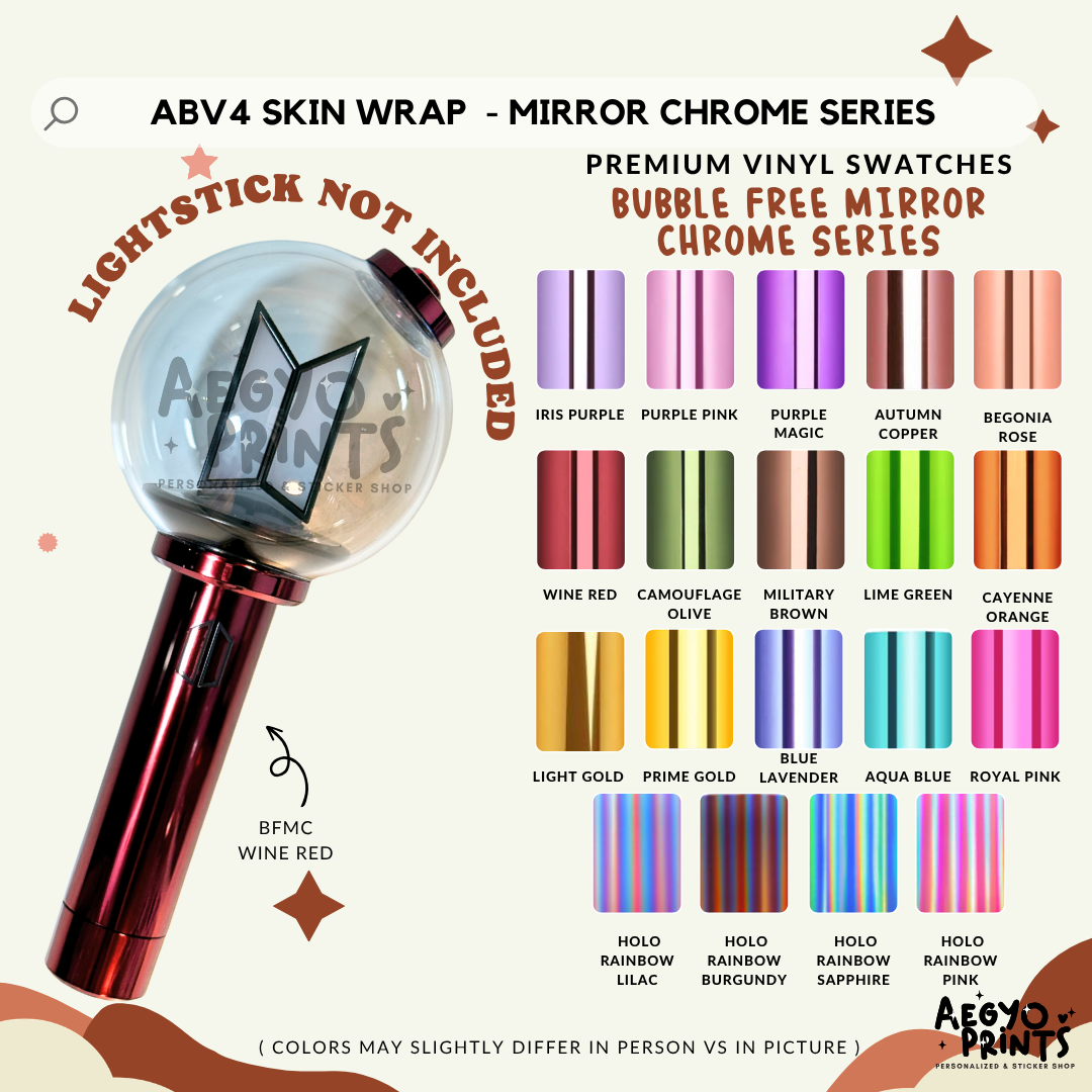 ABV4 - MIRROR CHROME SERIES FAN-MADE Army Bomb V4 Skin Wrap | Aegyoprints (sticker decals only)