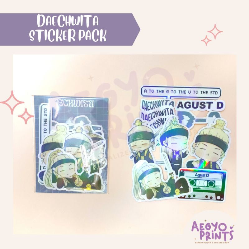 AEGYOPRINTS | DAECHWITA WATERPROOF STICKER PACK (9PCS - HOLOGRAPHIC)