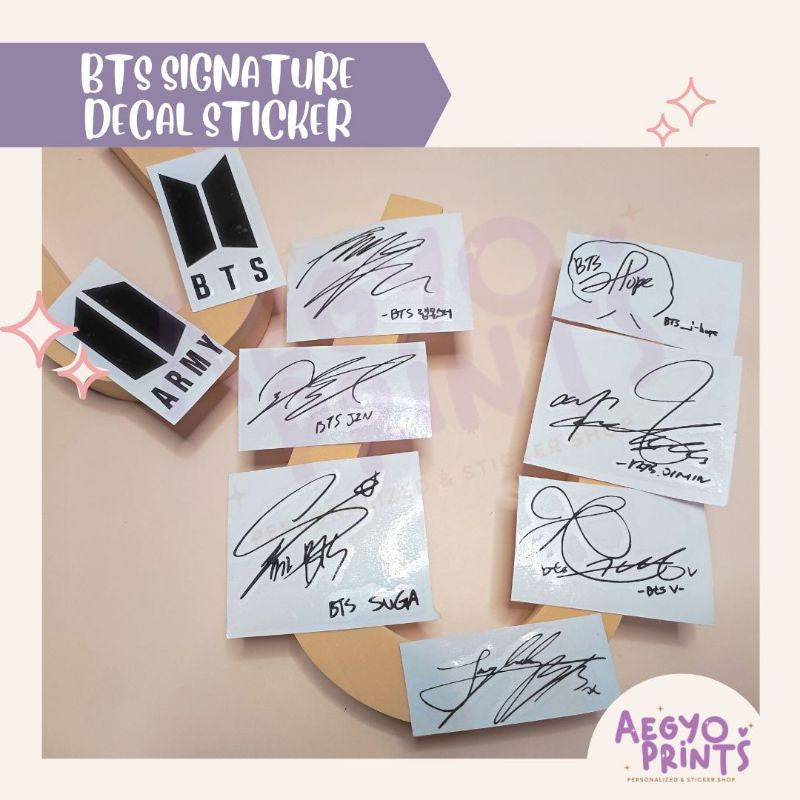 BTS MEMBER SIGNATURE DECAL STICKER by Aegyoprints