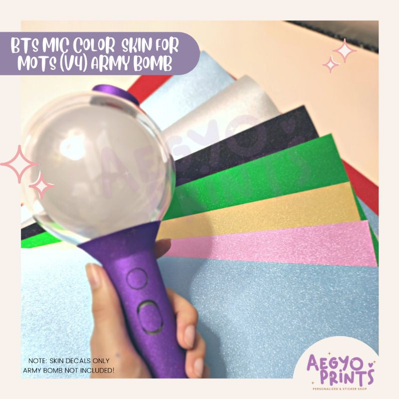 ARMY BOMB SKIN DECALS (V4) - MEMBERS MIC COLOR COLLECTION [PREMIUM GLITTERY VINYL]