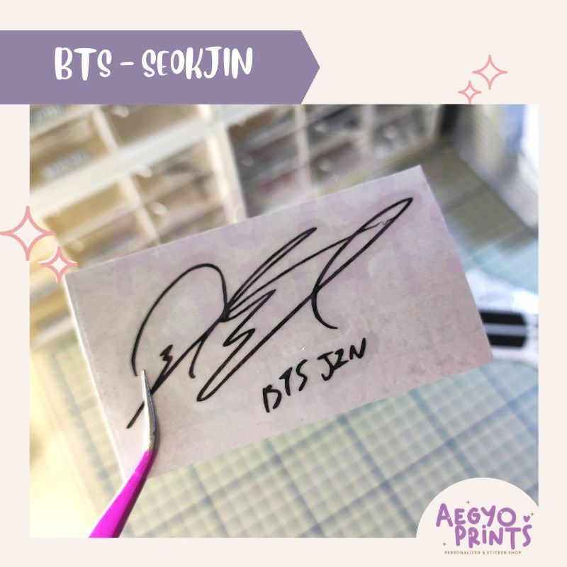 BTS MEMBER SIGNATURE DECAL STICKER by Aegyoprints