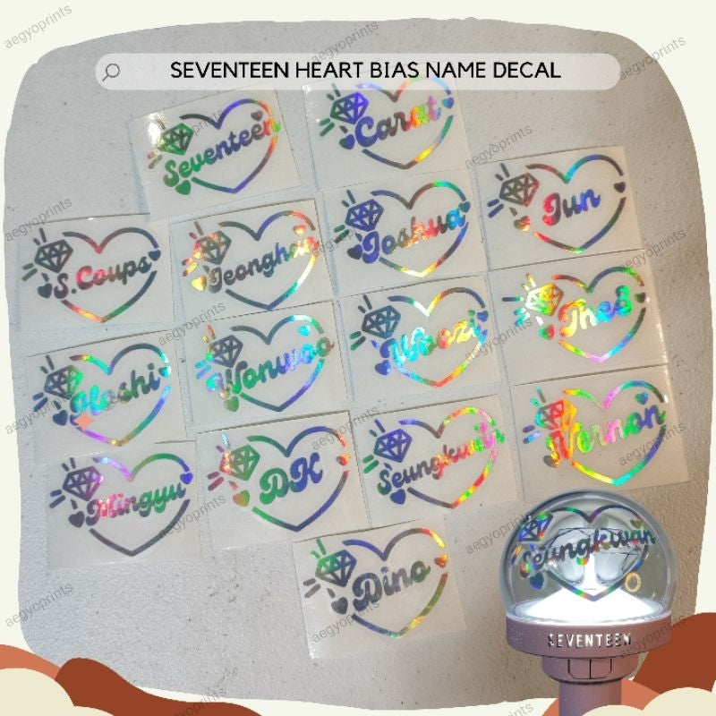 SEVENTEEN Heart Bias Name Decal | AegyoPrints