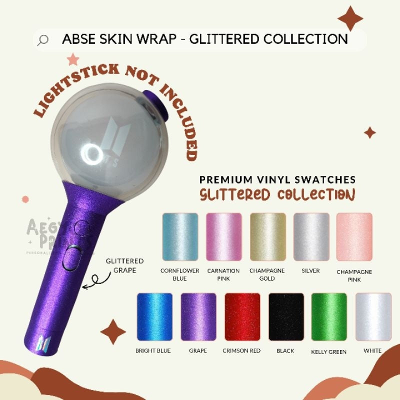 ARMY BOMB SKIN DECALS (V4) - MEMBERS MIC COLOR COLLECTION [PREMIUM GLITTERY VINYL]