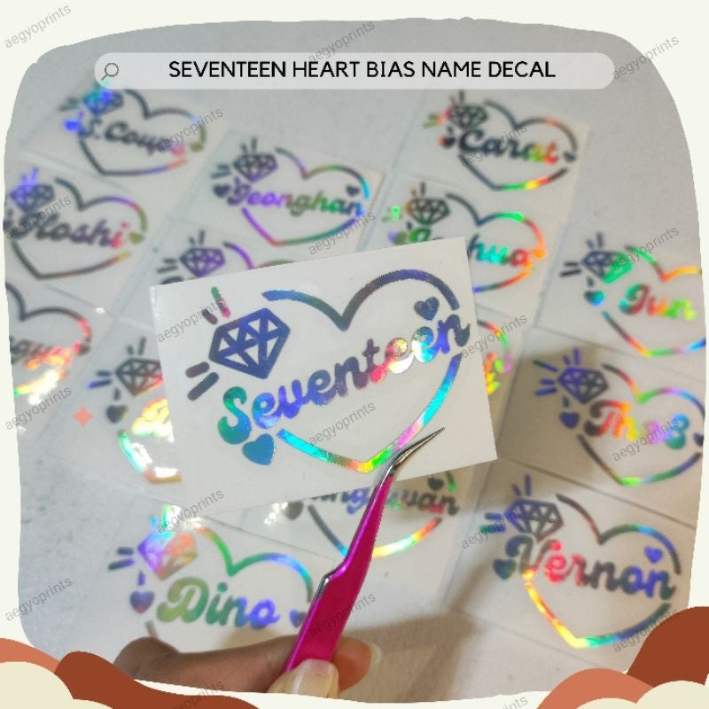 SEVENTEEN Heart Bias Name Decal | AegyoPrints