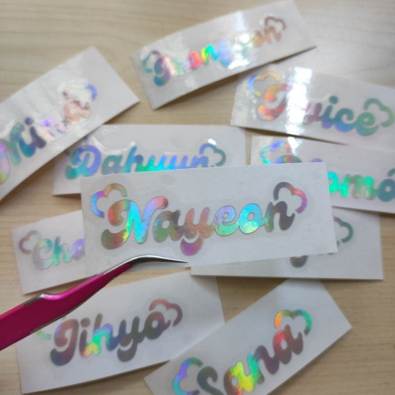 TWICE LOVELY BIAS NAME HOLOGRAPHIC DECAL STICKER | AEGYOPRINTS