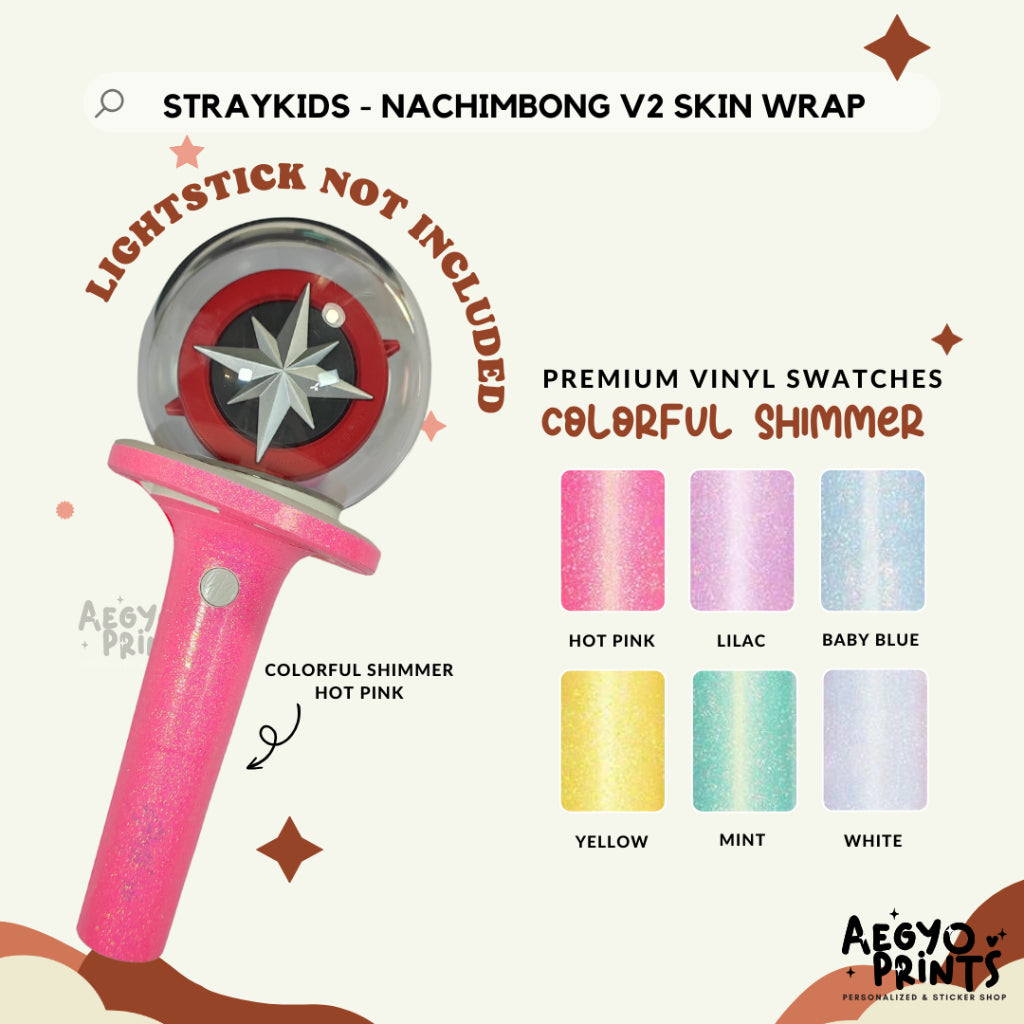 STRAY KIDS NACHIMBONG V2 - COLORFUL SHIMMER SKIN WRAP Decal Sticker by Aegyoprints