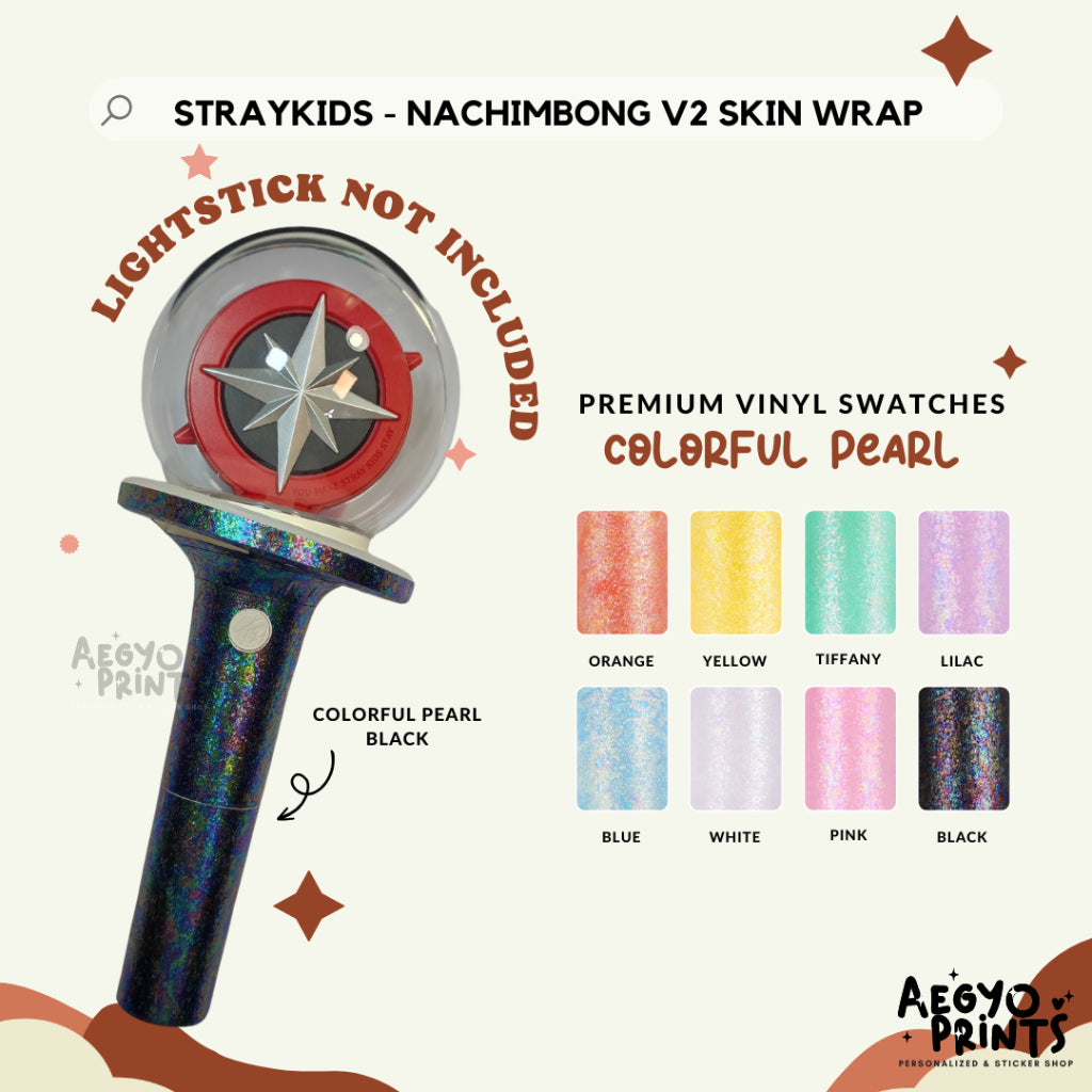 STRAY KIDS NACHIMBONG V2 - COLORFUL PEARL SKIN WRAP Decal Sticker by Aegyoprints