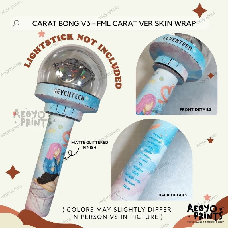 CARAT BONG V3 - FML CARAT VER. SKIN WRAP FOR SEVENTEEN LIGHTSTICK CBV3 | AegyoPrints