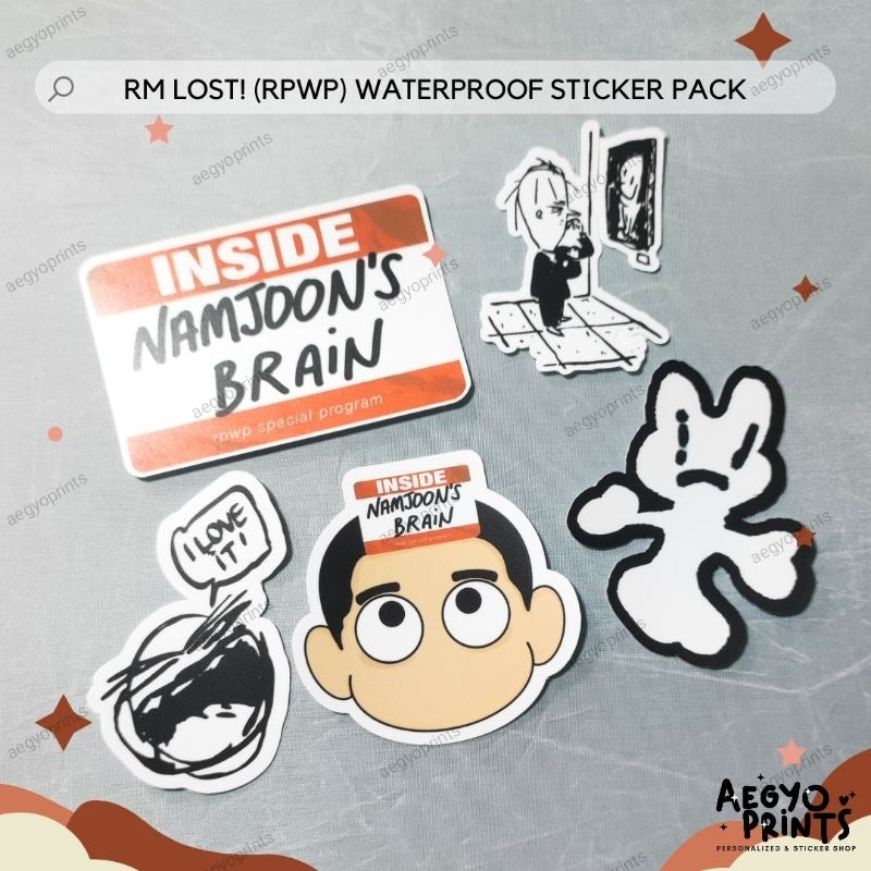 AEGYOPRINTS | RM LOST! (RPWP) WATERPROOF STICKER PACK (5PCS/SET)