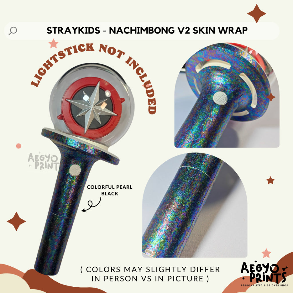 STRAY KIDS NACHIMBONG V2 - COLORFUL PEARL SKIN WRAP Decal Sticker by Aegyoprints