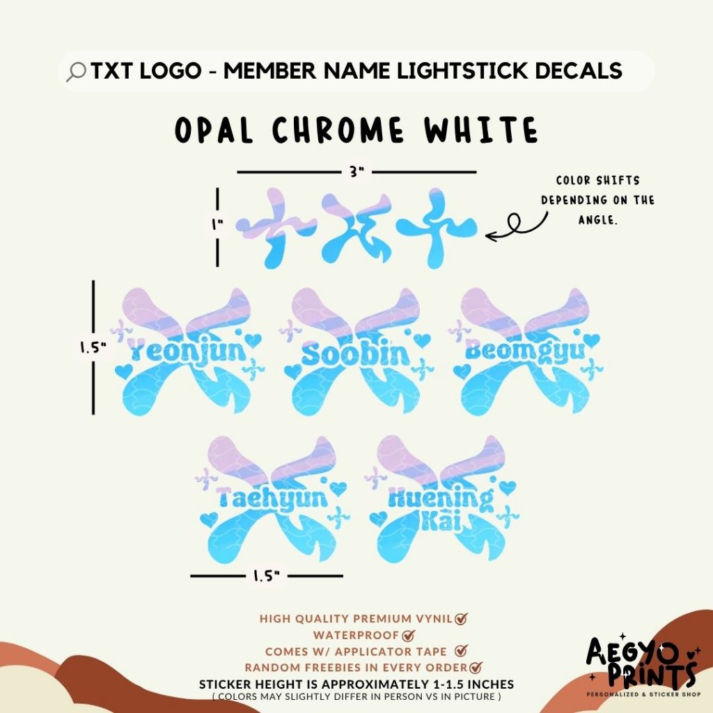 TXT TUBATU - FANMADE LIGHTSTICK DECAL | by aegyoprints