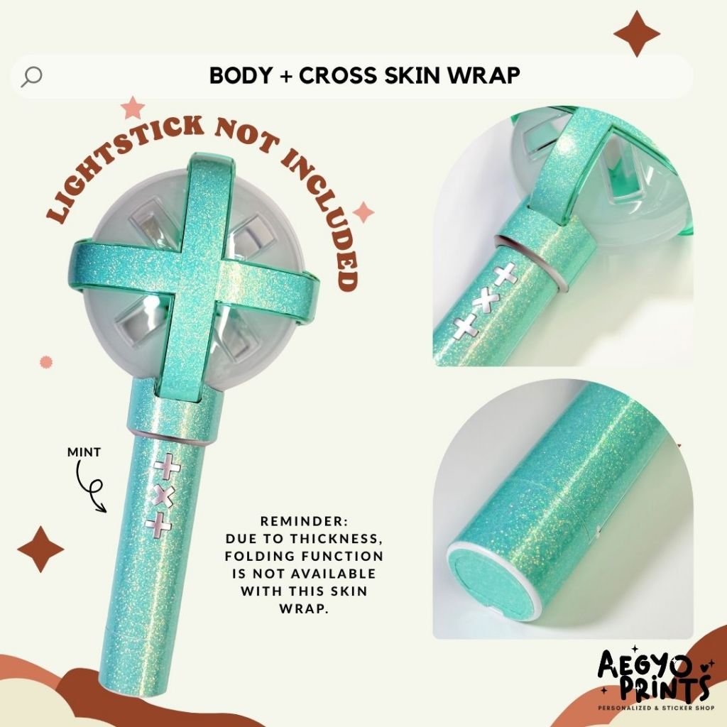 MOABONGV2 - COLORFUL SHIMMER SKIN WRAP FOR TxT LIGHTSTICK FAN-MADE decal stickers | Aegyoprints
