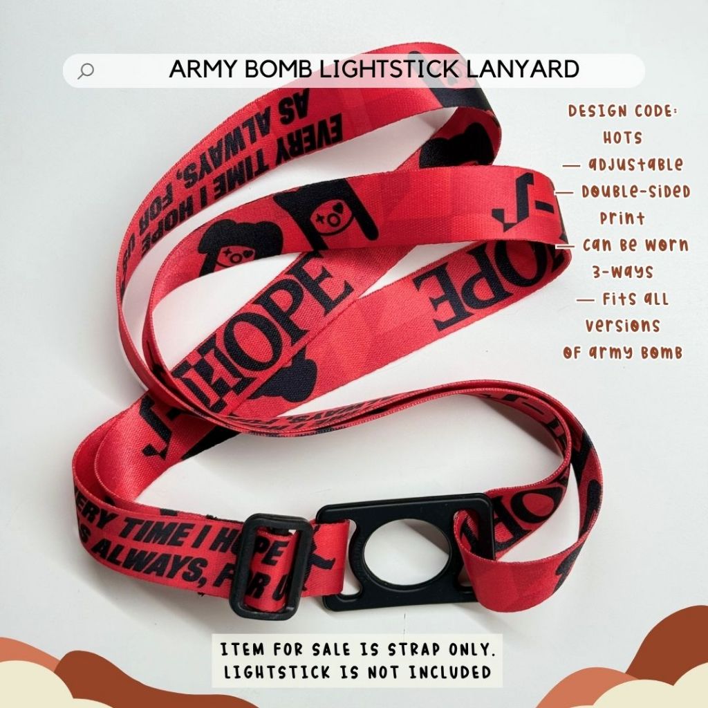BANGTAN FAN-MADE LIGHTSTICK LANYARD FOR ARMY BOMB | AEGYOPRINTS