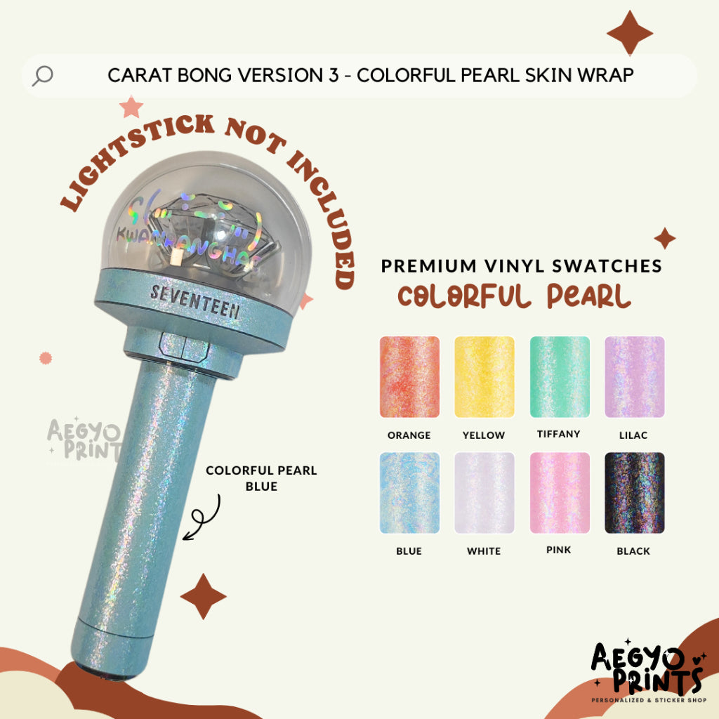 CARAT BONG V3 - COLORFUL PEARL SKIN WRAP FOR SEVENTEEN LIGHTSTICK CBV3