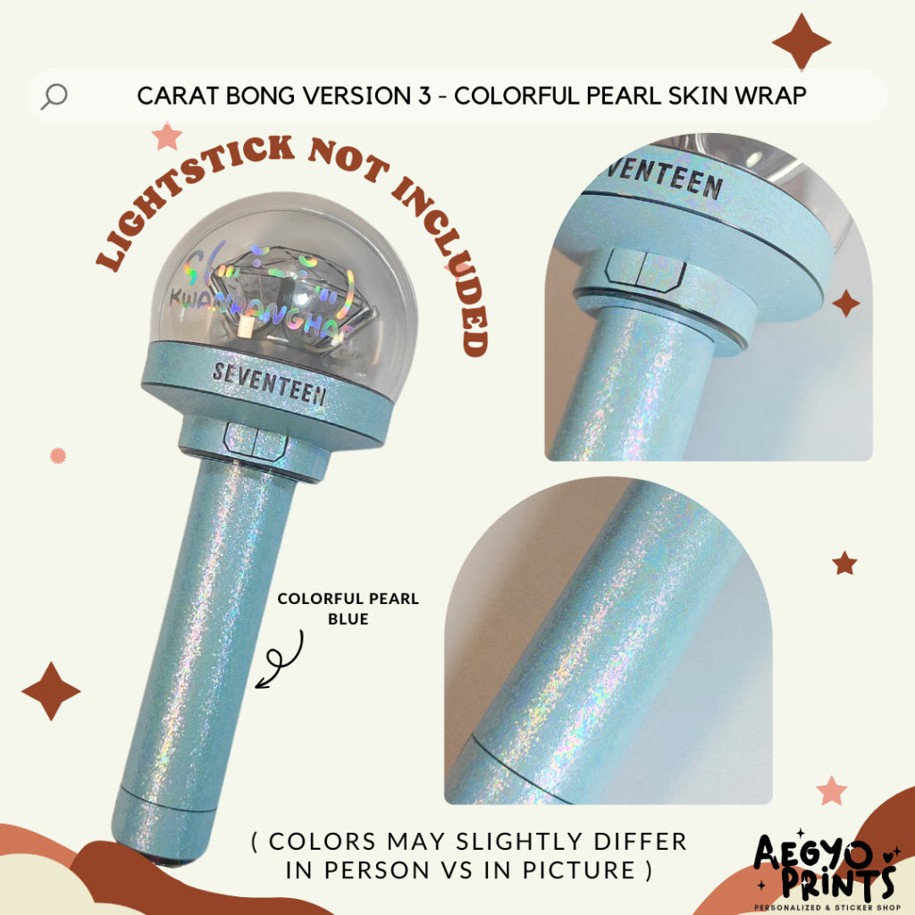 CARAT BONG V3 - COLORFUL PEARL SKIN WRAP FOR SEVENTEEN LIGHTSTICK CBV3